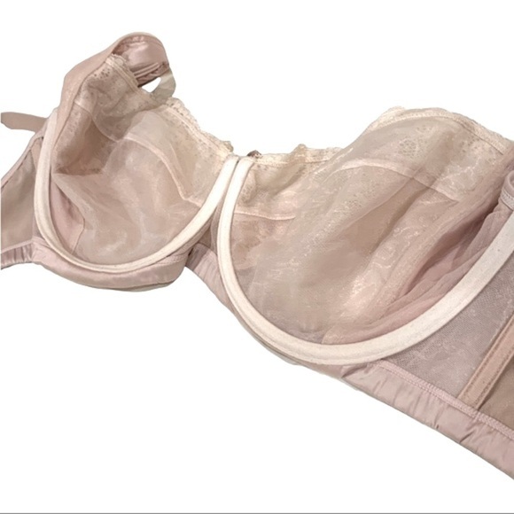 Adore Me bra light dusty rose lace & satin unlined underwire 38DDD - Picture 7 of 10